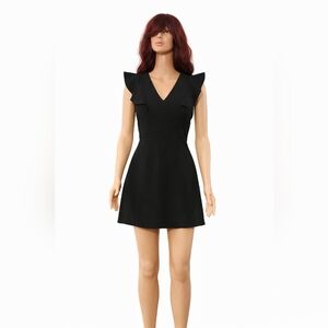 French Connection Black Ruffle Sleeve Minidress